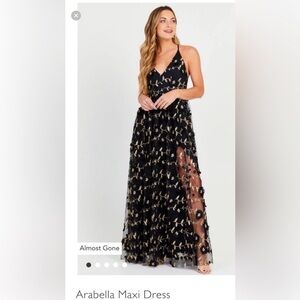 Elegant Black Floral Maxi Dress